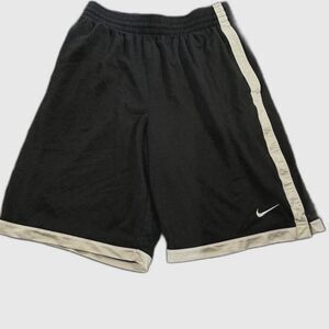 Nike Mens Basketball Shorts Black White Drawstring Pockets Elastic Waist